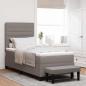 Preview: ARDEBO.de - Boxspringbett mit Kopfteil Taupe 100 x 200 cm Stoff