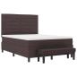 Preview: Boxspringbett mit Kissen Dunkelbraun 140 x 190 cm Stoff
