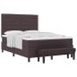Preview: Boxspringbett mit Kopfteil Dunkelbraun 140 x 200 cm Stoff