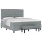 Preview: Boxspringbett mit Kopfteil Hellgrau 180 x 200 cm Stoff