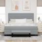 Preview: Boxspringbett mit Kopfteil Hellgrau 180 x 200 cm Stoff