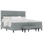 Preview: Boxspringbett mit Kopfteil Hellgrau 200 x 200 cm Stoff
