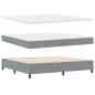 Preview: Boxspringbett mit Kopfteil Hellgrau 200 x 200 cm Stoff