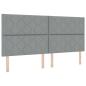 Preview: Boxspringbett mit Kopfteil Hellgrau 200 x 200 cm Stoff