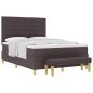 Preview: Boxspringbett mit Kopfteil Dunkelbraun 200 x 140 cm Stoff