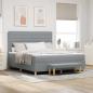 Preview: ARDEBO.de - Boxspringbett mit Kopfteil Hellgrau 200 x 180 cm Stoff