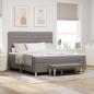 Preview: ARDEBO.de - Boxspringbett mit Kopfteil Taupe 180 x 200 cm Stoff