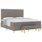 Preview: Boxspringbett mit Kopfteil Taupe 180 x 200 cm Stoff