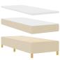 Preview: Boxspringbett mit Kissen mit Kopfteil Creme 200 x 80 cm Stoff