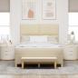 Preview: Boxspringbett mit Kissen mit Kopfteil Creme 200 x 160 cm Stoff