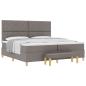 Preview: Boxspringbett mit Kissen mit Kopfteil Taupe 200 x 200 cm Stoff