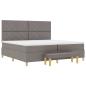Preview: Boxspringbett mit Kissen mit Kopfteil Taupe 200 x 200 cm Stoff
