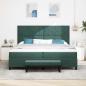 Preview: Boxspringbett mit Kopfteil Dunkelgrün 200 x 200 cm Samt