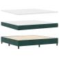 Preview: Boxspringbett mit Kopfteil Dunkelgrün 200 x 200 cm Samt