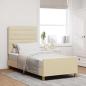 Preview: ARDEBO.de - Bettgestell mit Kopfteil Creme 90 x 190 cm Stoff