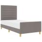 Preview: Bettgestell mit Kopfteil Taupe 100 x 200 cm Stoff