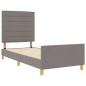 Preview: Bettgestell mit Kopfteil Taupe 100 x 200 cm Stoff