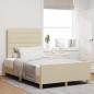 Preview: ARDEBO.de - Bettgestell mit Kopfteil Creme 120 x 200 cm Stoff