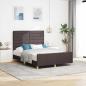 Preview: ARDEBO.de - Bettgestell mit Kopfteil Dunkelbraun 140 x 200 cm Stoff