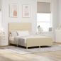 Preview: ARDEBO.de - Bettgestell mit Kopfteil Creme 160 x 200 cm Stoff