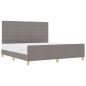 Preview: Bettgestell mit Kopfteil Taupe 180 x 200 cm Stoff
