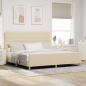 Preview: ARDEBO.de - Bettgestell mit Kopfteil Creme 200 x 200 cm Stoff