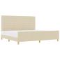 Preview: Bettgestell mit Kopfteil Creme 200 x 200 cm Stoff