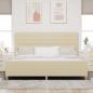 Preview: Bettgestell mit Kopfteil Creme 200 x 200 cm Stoff
