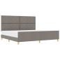 Preview: Bettgestell mit Kopfteil Taupe 200 x 200 cm Stoff