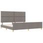 Preview: Bettgestell mit Kopfteil Taupe 200 x 200 cm Stoff