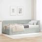 Preview: ARDEBO.de - Eckbettgestell mit Matratze 2 stk. Hellgrau 90 x 190 cm Samt