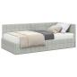 Preview: Eckbettgestell mit Matratze 2 stk. Hellgrau 90 x 190 cm Samt