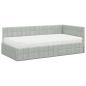 Preview: Eckbettgestell mit Matratze 2 stk. Hellgrau 90 x 190 cm Samt