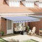 Preview: ARDEBO.de - Ausziehbare Markise Blau und Weiß 400 x 300 cm Leinen und Aluminium