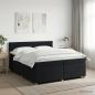 Preview: ARDEBO.de - Boxspringbett mit Matratze Schwarz 200 x 200 cm Stoff