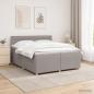 Preview: ARDEBO.de - Boxspringbett mit Matratze Taupe 200 x 200 cm Stoff