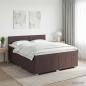 Preview: ARDEBO.de - Boxspringbett mit Matratze Dunkelbraun 140 x 200 cm Stoff