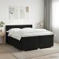 Preview: ARDEBO.de - Boxspringbett mit Matratze Schwarz 200 x 200 cm Stoff