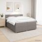 Preview: ARDEBO.de - Boxspringbett mit Matratze Taupe 200 x 200 cm Stoff