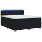 Preview: Boxspringbett mit Matratze und LED Schwarz 200 x 200 cm Stoff