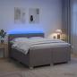 Preview: ARDEBO.de - Boxspringbett mit Matratze und LED Taupe 200 x 200 cm Stoff