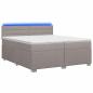 Preview: Boxspringbett mit Matratze und LED Taupe 200 x 200 cm Stoff