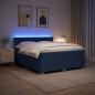 Preview: Boxspringbett mit Matratze und LED Blau 200 x 200 cm Stoff