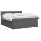 Preview: Boxspringbett mit Matratze Dunkelgrau 160 x 200 cm Stoff