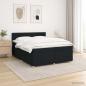 Preview: Boxspringbett mit Matratze Schwarz 200 x 200 cm Stoff