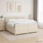 Preview: Boxspringbett mit Matratze Creme 200 x 200 cm Stoff