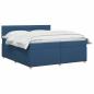 Preview: Boxspringbett mit Matratze mit Kopfteil Blau 200 x 200 cm Stoff