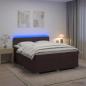 Preview: ARDEBO.de - Boxspringbett mit Matratze Dunkelbraun 140 x 200 cm Stoff