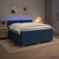 Preview: ARDEBO.de - Boxspringbett mit Matratze mit Kopfteil Blau 140 x 200 cm Stoff