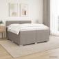 Preview: ARDEBO.de - Boxspringbett mit Matratze Taupe 200 x 200 cm Stoff